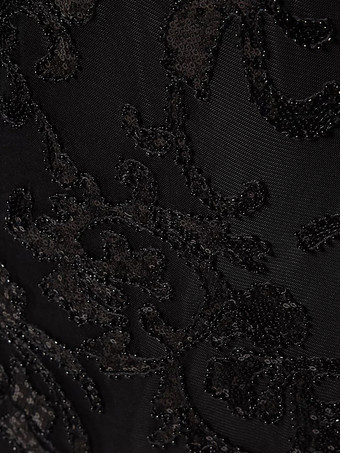 イブニングドレス Aライン Vネック スパンコール サッシュ 社交パーティードレス