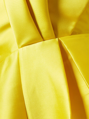 カクテルドレス付き 美しいフロア丈Aラインワンショルダーサテン生地