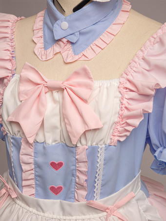 ロリータ ピンク メイド服 スーツ スイート 制服 プリンセス ドレス セット コスプレ コスチューム