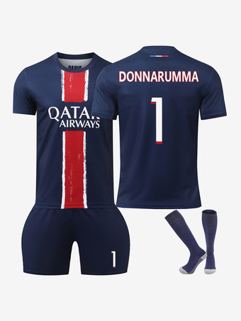 N.1Maglia da calcio da uomo abbigliamento sportivo set da 3 pezzi n. 1 DONNARUMMA n. 7 KVARATSKHELIA n. 29 BARCOLA