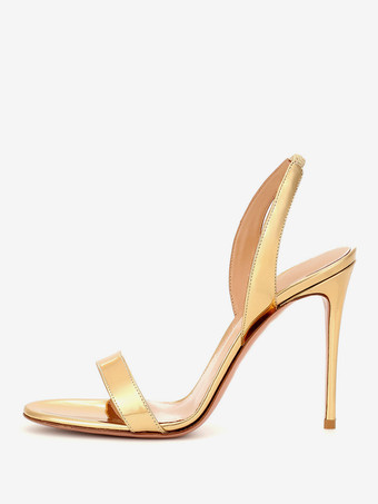 レディースヒールサンダル スエードオープントゥスティレットヒールサンダル