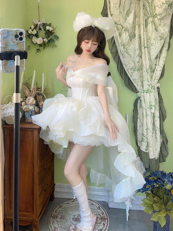 姫ロリータドレス ポリエステル ノースリーブ スイートロリータ ティーパーティードレス