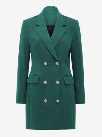 女性のためのブレザージャケットターンダウンカラー長袖ミニドレス