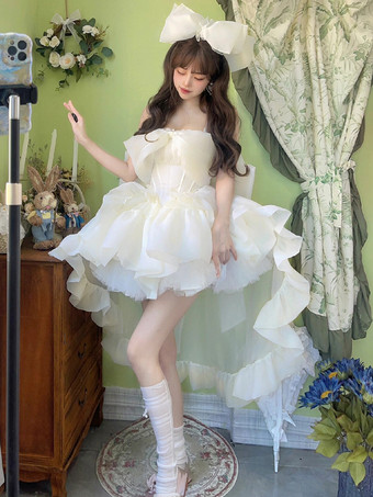 姫ロリータドレス ポリエステル ノースリーブ スイートロリータ ティーパーティードレス