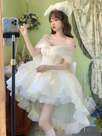 姫ロリータドレス ポリエステル ノースリーブ スイートロリータ ティーパーティードレス