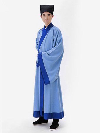 ライトスカイブルーコスチューム服　着物　浴衣　和　ツイード　チャイニーズ　マルディグラ　