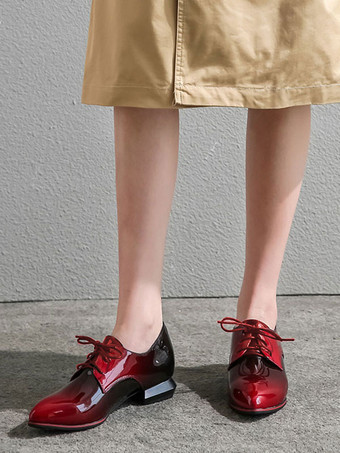 オックスフォード アカデミック カジュアルシューズ オンブル ポインテッドトゥ レディース