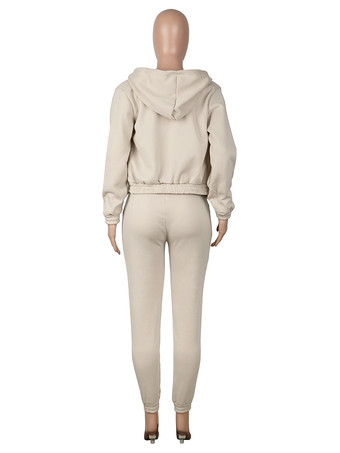 3 点セット ピンク ポリエステル カジュアル パンツ秋長袖女性のための衣装