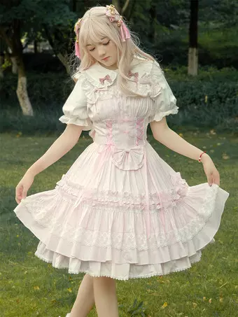 Sweetheart Parfaiteria柄スカラップジャンパースカートピンク Sweetheart Parfaiteria | BABY, THE STARS SHINE BRIGHT