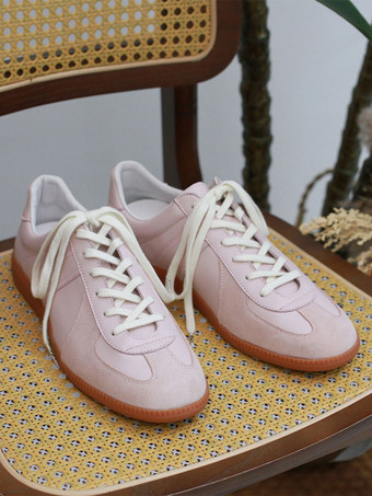 メンズスニーカー 快適なカラーブロック 牛革 ラウンドトゥ バスケット スポーツシューズ