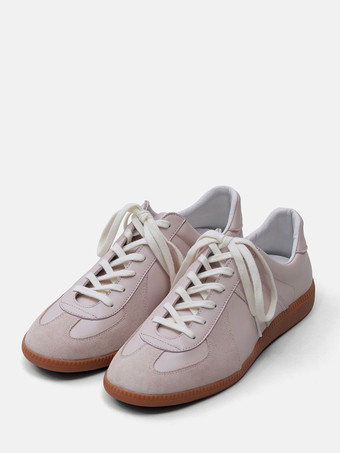 メンズスニーカー 快適なカラーブロック 牛革 ラウンドトゥ バスケット スポーツシューズ