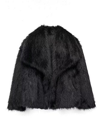 フェイクファーコート 心地よい冬用レディース シックな環境に優しいファージャケット ワインレッド