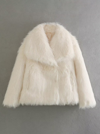 フェイクファーコート 心地よい冬用レディース シックな環境に優しいファージャケット ワインレッド