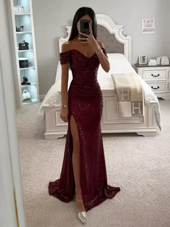 Placitiume Damen-Kleid - Einschultrig Mit Fledermausärmeln Für Party & Sommer