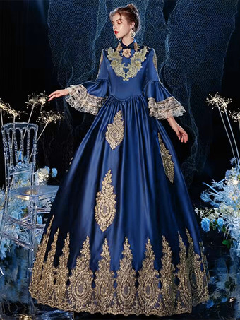 ロココビクトリア朝のレトロなコスチュームドレス仮面舞踏会レースコットンコスプレコスチュームカーニバル