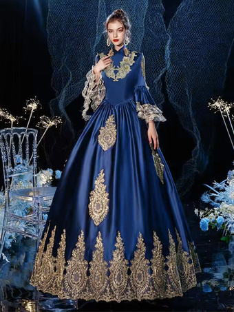 ロココビクトリア朝のレトロなコスチュームドレス仮面舞踏会レースコットンコスプレコスチュームカーニバル