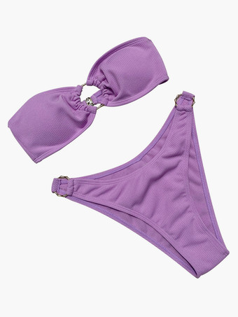 女性ビキニ水着白グロメット夏のセクシーな水着