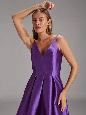 花嫁の母親のためのパーティードレス Vネック ノースリーブ ボールガウン プリーツ ウェディングゲストドレス