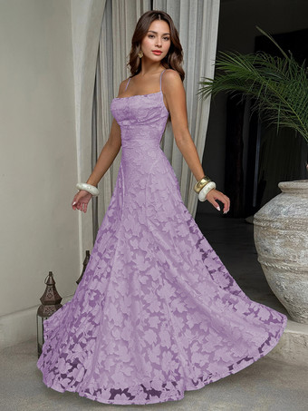 パープル 2025年夏のイベントにぴったりの、バックレスデザインのジャカードマキシスリップドレス