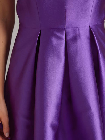 花嫁の母親のためのパーティードレス Vネック ノースリーブ ボールガウン プリーツ ウェディングゲストドレス