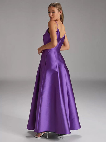 花嫁の母親のためのパーティードレス Vネック ノースリーブ ボールガウン プリーツ ウェディングゲストドレス