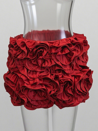 パーティー用ツーピースコーデセット ビスチェコルセットと3Dローズミニスカート 誕生日衣装 レディース 2025