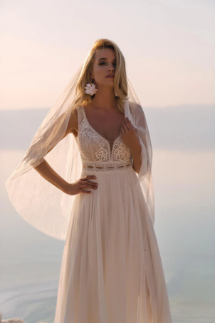 ウェディングベール 2層 スパンコール チュール カットエッジ クラシック ブライダルベール