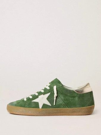 vert Baskets de skate en daim pour femmes chaussures décontractées à lacets et bout rond