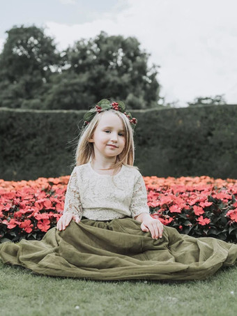 ツーピースウェディングフラワーガールドレス特別な機会のドレスピンク半袖レース