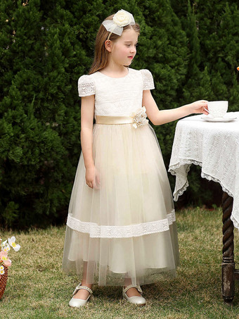 フラワーガールドレス ウェディング ウェディングフラワーガールドレス フラワーガールドレス ディナードレス 半袖 花 サッシュ