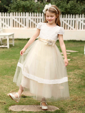 フラワーガールドレス ウェディング ウェディングフラワーガールドレス フラワーガールドレス ディナードレス 半袖 花 サッシュ