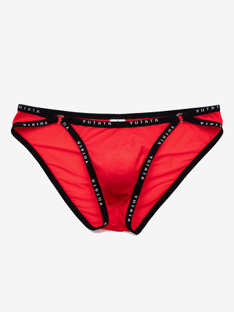 レッド メンズ セクシー パンティー ロイヤル ブルー ツートン ナイロン 1 ピース ブリーフ メンズ ランジェリー