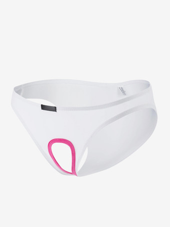 ホワイト メンズセクシーランジェリー配管ナイロンブリーフアウト