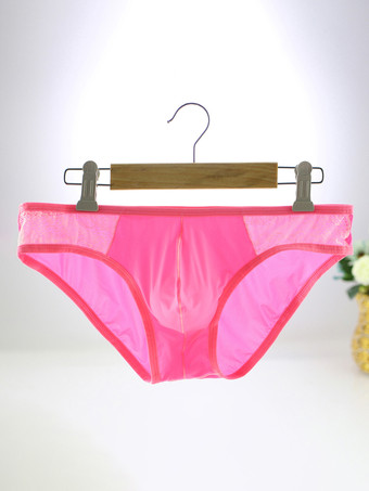 ピンク男性タンガツートンナイロンホワイトメンズランジェリーのセクシーなパンティー