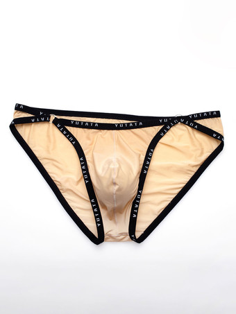 肌色メンズ セクシー パンティー ロイヤル ブルー ツートン ナイロン 1 ピース ブリーフ メンズ ランジェリー