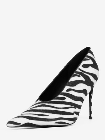 ホワイト＋ブラックバーガンディハイヒール レディース ポインテッドトゥ スリッポンパンプス