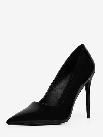 バーガンディハイヒールポインテッドトゥスリッポンドレスシューズ