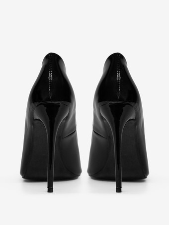 バーガンディハイヒールポインテッドトゥスリッポンドレスシューズ