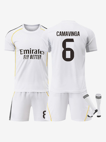 N.6Maglia da casa n. 10 Mbappé 25/26 set da 3 pezzi a maniche corte per adulti e bambini