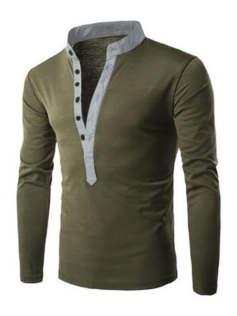 verde cazador Camisetas Cuello Joya Elegante Mangas Largas
