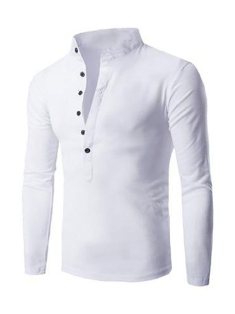 blanco Camisetas Cuello Joya Elegante Mangas Largas