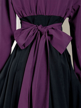 ゴシックロリータ ワンピース フリル オフェリー 長袖 ワンピース かわいい 膝丈 暗黒系 黒 赤