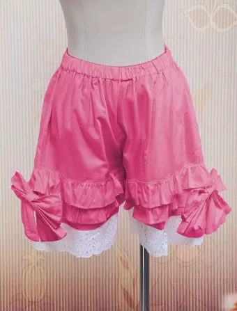 Bloomers Lolita Femme – Maille Noire Superposée – Short à Froufrous – Taille Unique