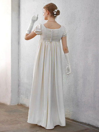 生成り白のレトロな衣装レースポリエステルドレス女性ヴィンテージ衣装シフトパーティーウエディングドレス