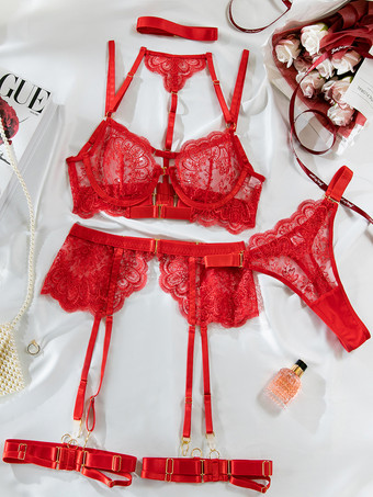 ブラックセクシーランジェリー ブラパンツセット 刺繍レースTバックGストリングセット