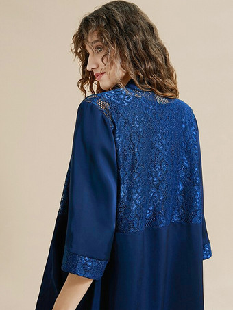 花嫁の母ドレス ジュエルネック 7分袖 レース 足首丈 ゲストドレス 結婚式用