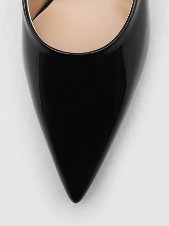 ハイヒールミュール ブラック ポインテッドトゥ スティレットヒール パンプス