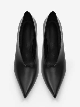 バーガンディハイヒール レディース ポインテッドトゥ スリッポンパンプス