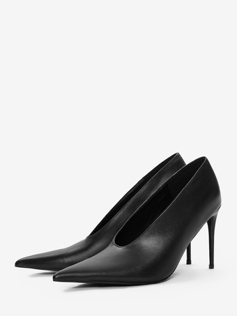 バーガンディハイヒール レディース ポインテッドトゥ スリッポンパンプス