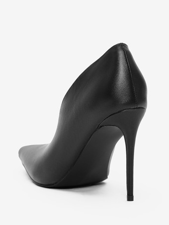 バーガンディハイヒール レディース ポインテッドトゥ スリッポンパンプス